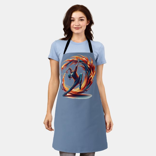 Breakdance Street Fire With Urban Energy  Apron (Worn)
