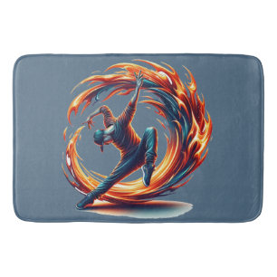 Breakdance Street Fire With Urban Energy  Bath Mat