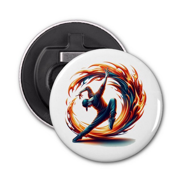 Breakdance Street Fire With Urban Energy  Bottle Opener (Front)
