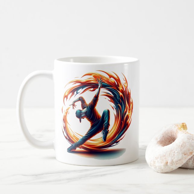 Breakdance Street Fire With Urban Energy  Coffee Mug (With Donut)
