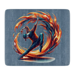 Breakdance Street Fire With Urban Energy Cutting Board