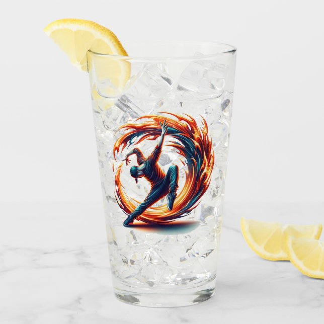 Breakdance Street Fire With Urban Energy  Glass (Front Ice)
