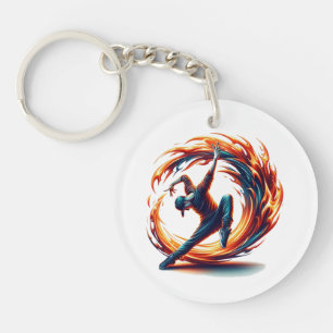 Breakdance Street Fire With Urban Energy  Key Ring