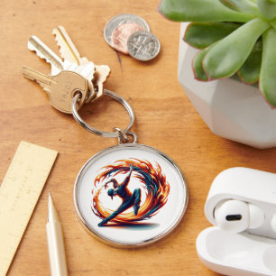 Breakdance Street Fire With Urban Energy  Key Ring