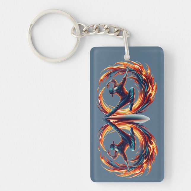 Breakdance Street Fire With Urban Energy  Key Ring (Front)