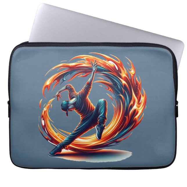 Breakdance Street Fire With Urban Energy  Laptop Sleeve (Front)