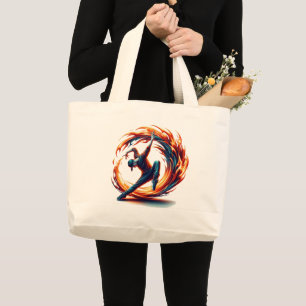 Breakdance Street Fire With Urban Energy Large Tote Bag