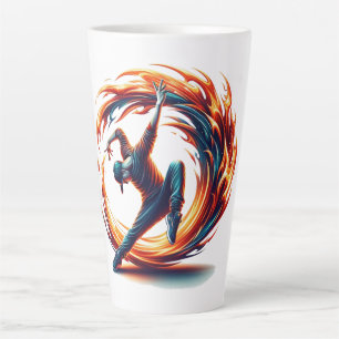 Breakdance Street Fire With Urban Energy  Latte Mug