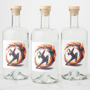 Breakdance Street Fire With Urban Energy Liquor Bottle Label