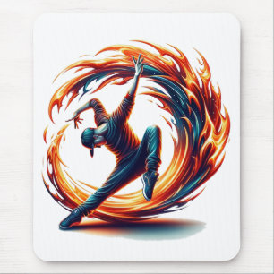 Breakdance Street Fire With Urban Energy Mouse Pad