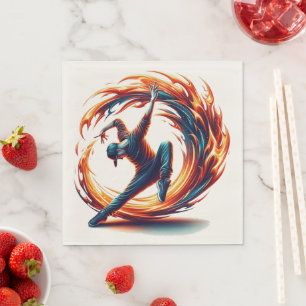 Breakdance Street Fire With Urban Energy Napkin
