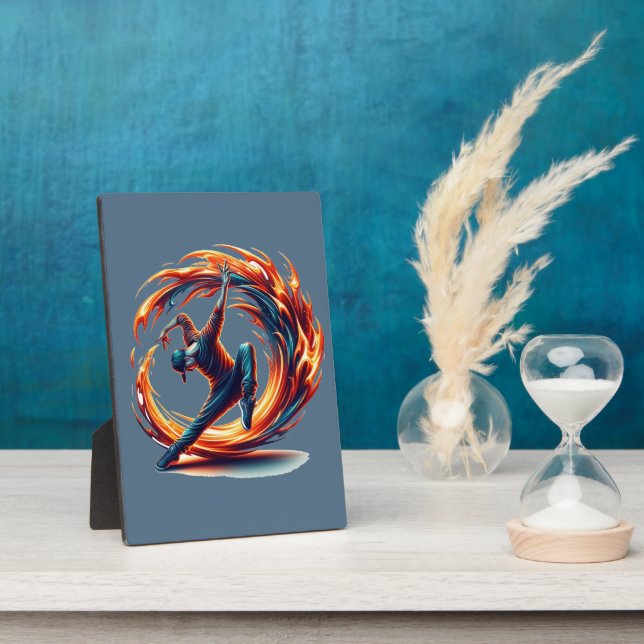Breakdance Street Fire With Urban Energy  Plaque (Side)