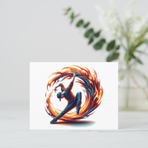 Breakdance Street Fire With Urban Energy Postcard