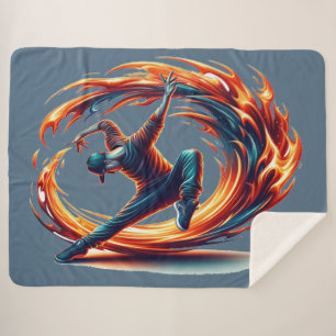 Breakdance Street Fire With Urban Energy  Sherpa Blanket