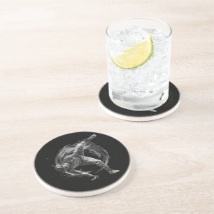 Breakdance Urban Style Monochrome Motion Art  Coaster