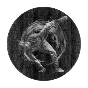Breakdance Urban Style Monochrome Motion Art  Cutting Board