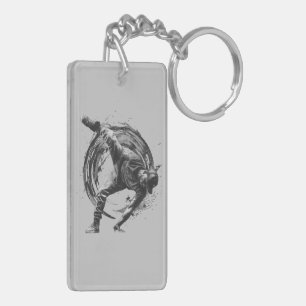 Breakdance Urban Style Monochrome Motion Art  Key Ring