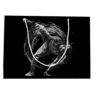 Breakdance Urban Style Monochrome Motion Art Large Gift Bag