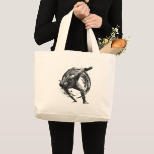 Breakdance Urban Style Monochrome Motion Art  Large Tote Bag