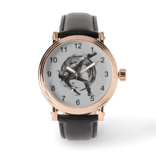 Breakdance Urban Style Monochrome Motion Art Watch
