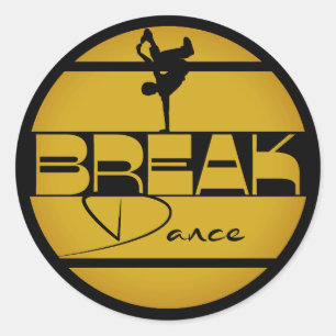 Breakdancer Break dance yellow Classic Round Sticker