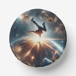 Breakdancer in action, Ai, Action in the Galaxy Paper Plate
