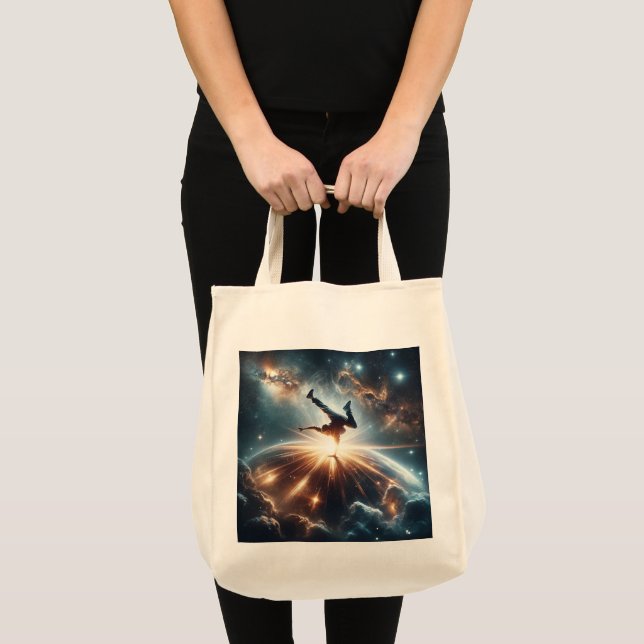 Breakdancer in action, Ai, Action in the Galaxy Tote Bag (Front (Product))