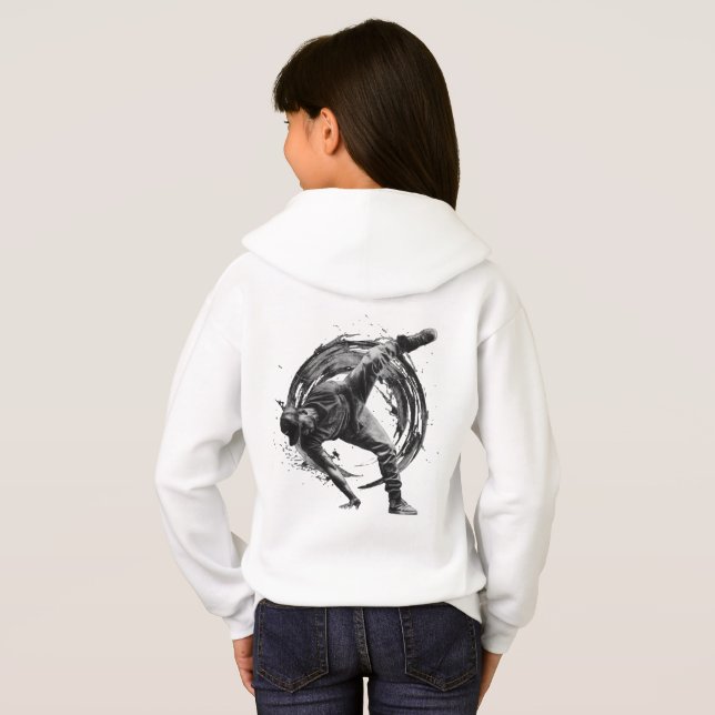 Breakdancer in action, in ink splatter style (Back Full)