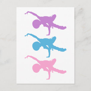 Breakdancer Silhouette Postcard