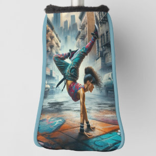 Breakdancer Women in action New York silhouette Golf Head Cover