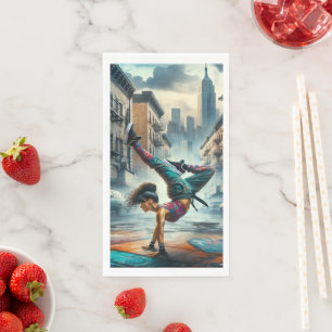 Breakdancer Women in action New York silhouette Napkin