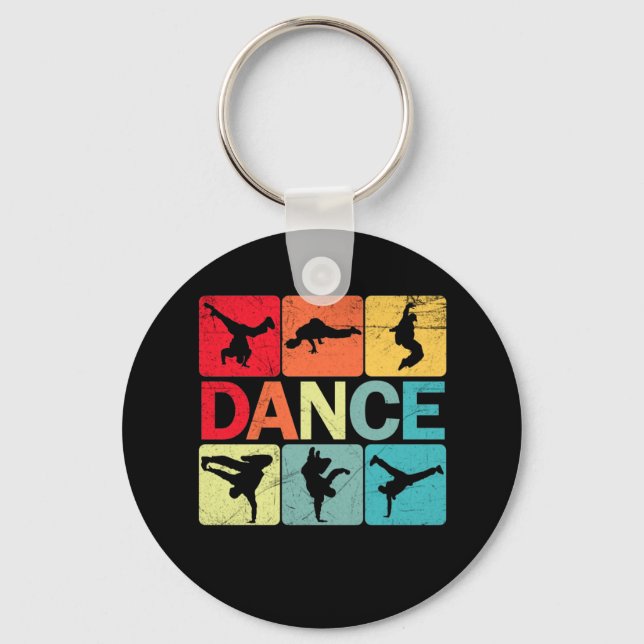 Breakdancing B-Boy Dance Tshirt Breakdance Dancer Key Ring (Front)