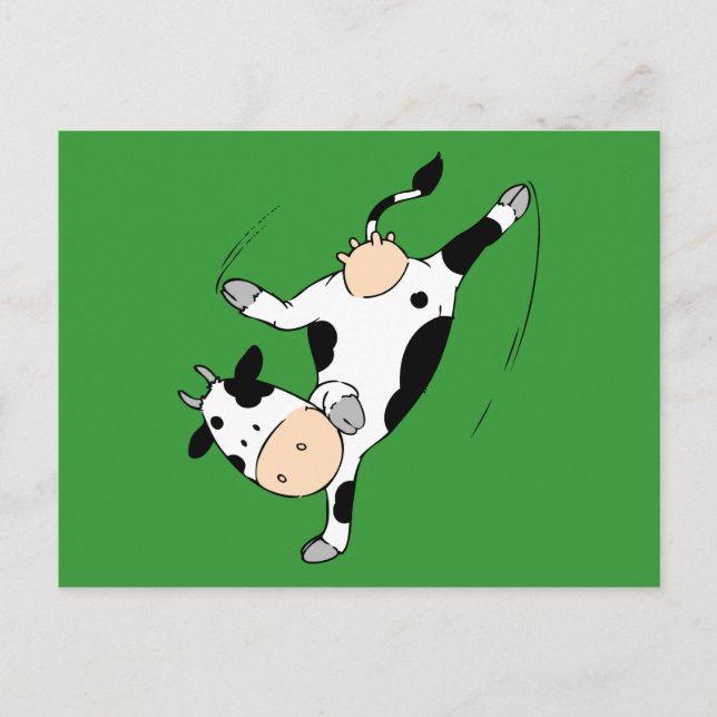 Breakdancing cow (mooviestars) postcard (Front)