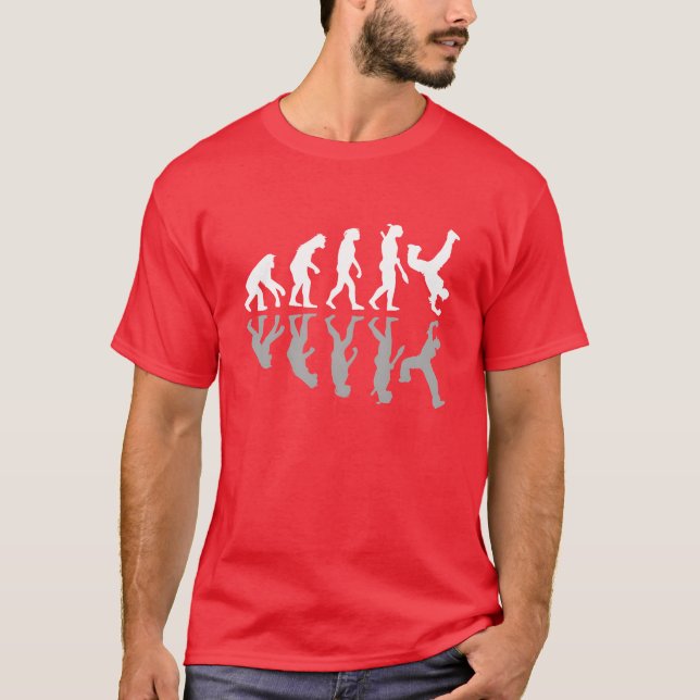 Breakdancing Human Evolution Dancer Breakdance gif T-Shirt (Front)