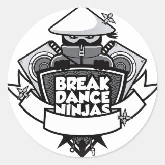 Breakdancing Ninja Crest Japanese Style Classic Round Sticker