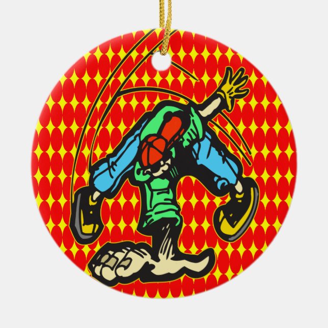 Breakdancing Style Ceramic Tree Decoration (Front)