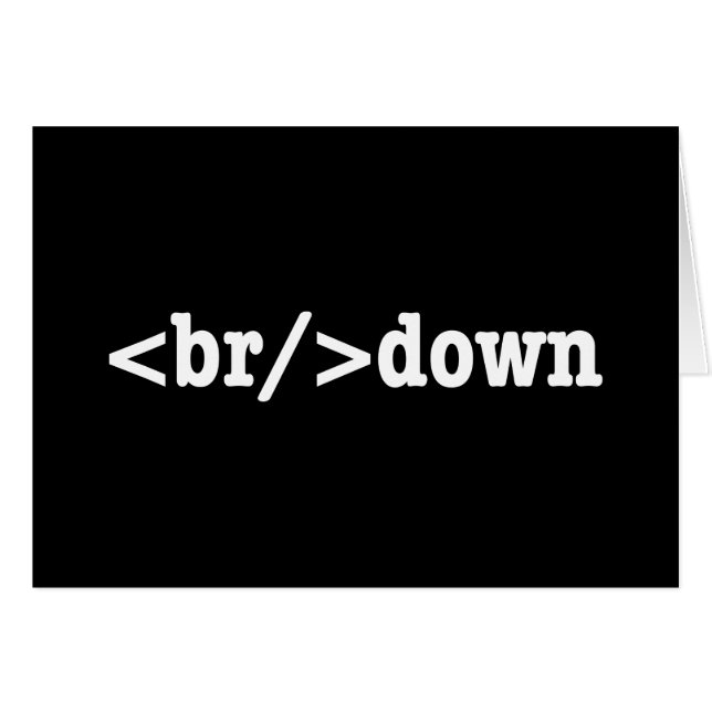 breakdown HTML Code Greeting Card (Front Horizontal)