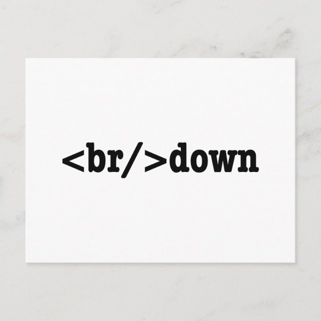 breakdown HTML Code Postcard (Front)