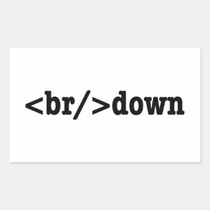 breakdown HTML Code Rectangular Sticker