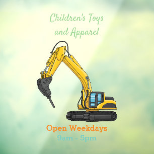 Breaker excavator cartoon illustration