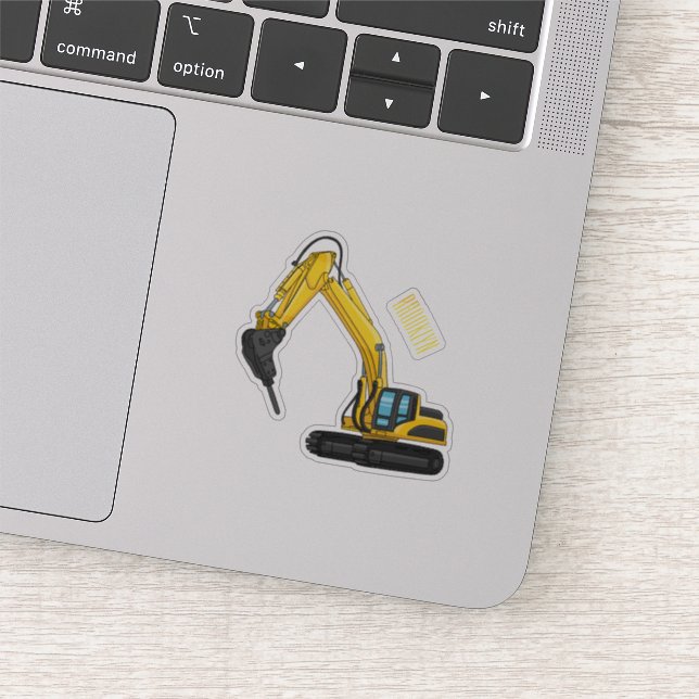 Breaker excavator cartoon illustration (Detail)