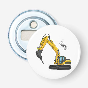 Breaker excavator cartoon illustration bottle opener