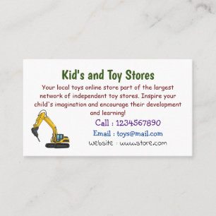 Breaker excavator cartoon illustration business card