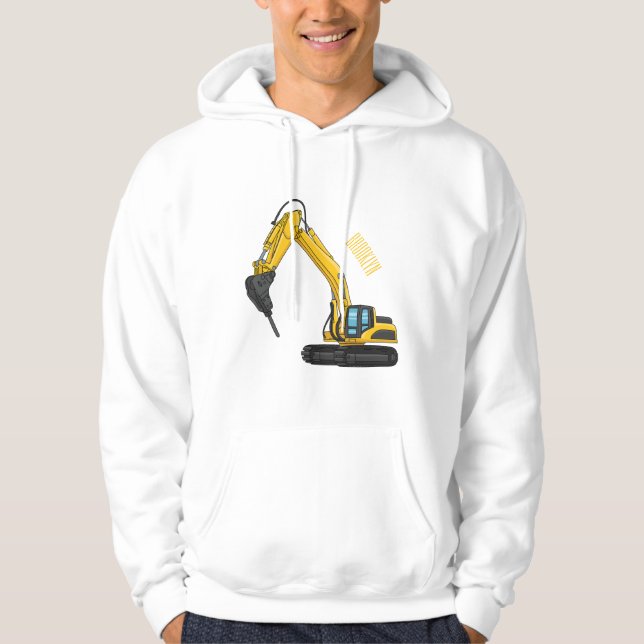 Breaker excavator cartoon illustration  hoodie (Front)