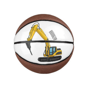 Breaker excavator cartoon illustration mini basketball