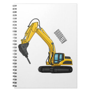 Breaker excavator cartoon illustration notebook