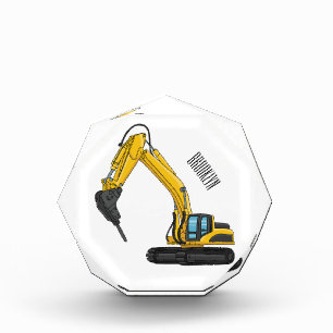 Breaker excavator cartoon illustration  photo block
