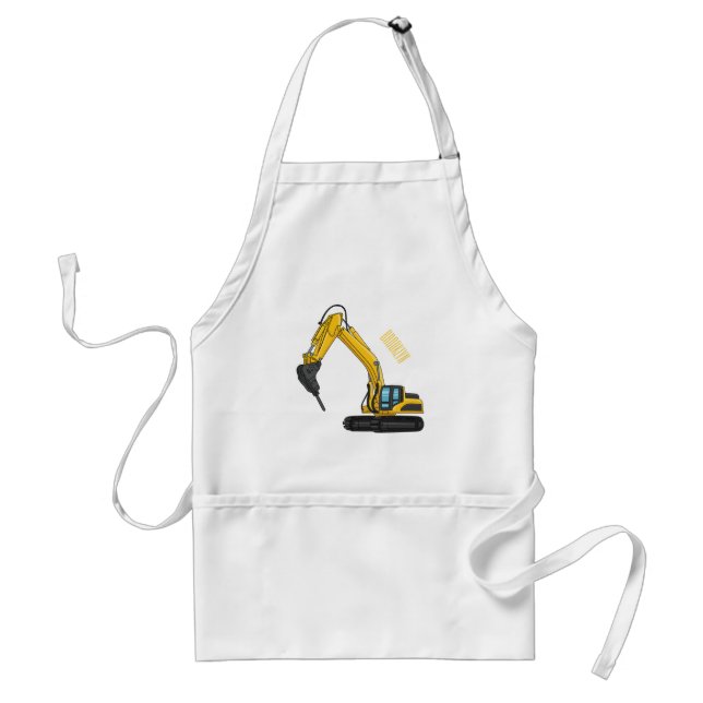 Breaker excavator cartoon illustration  standard apron (Front)