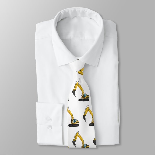 Breaker excavator cartoon illustration  tie (Tied)