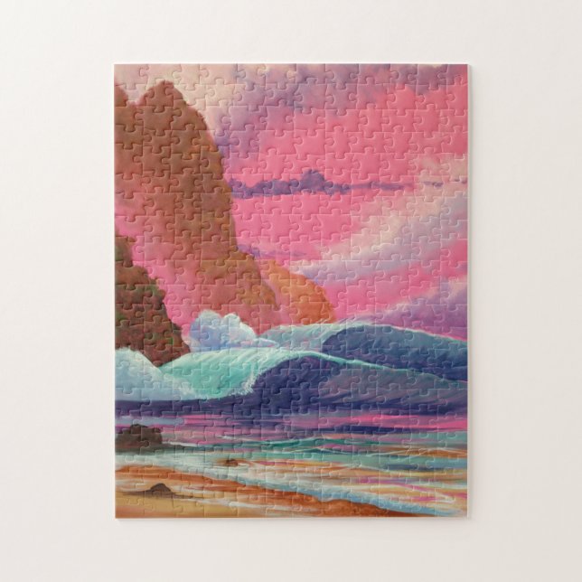 Breakers at Sunset Jigsaw Puzzle (Vertical)